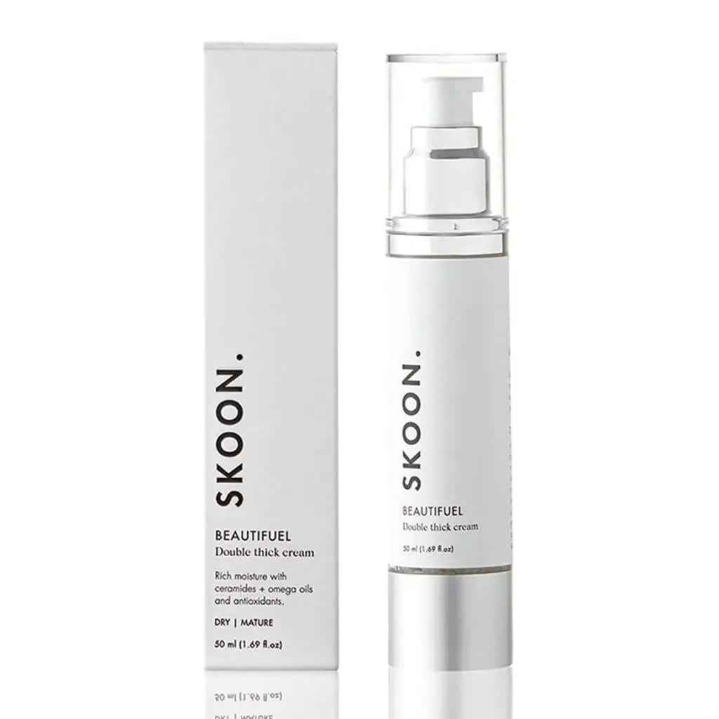 SKOON Beautifuel Double Thick Cream: Hydrating face moisturizer for dry skin with ceramides. Anti-aging skin care
