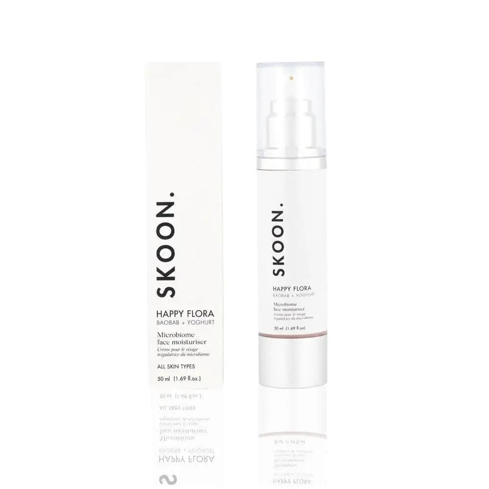 SKOON. Happy Flora Microbiome Face Moisturizer - Baobab & Yogurt - Hydrating Skincare for Healthy Skin.