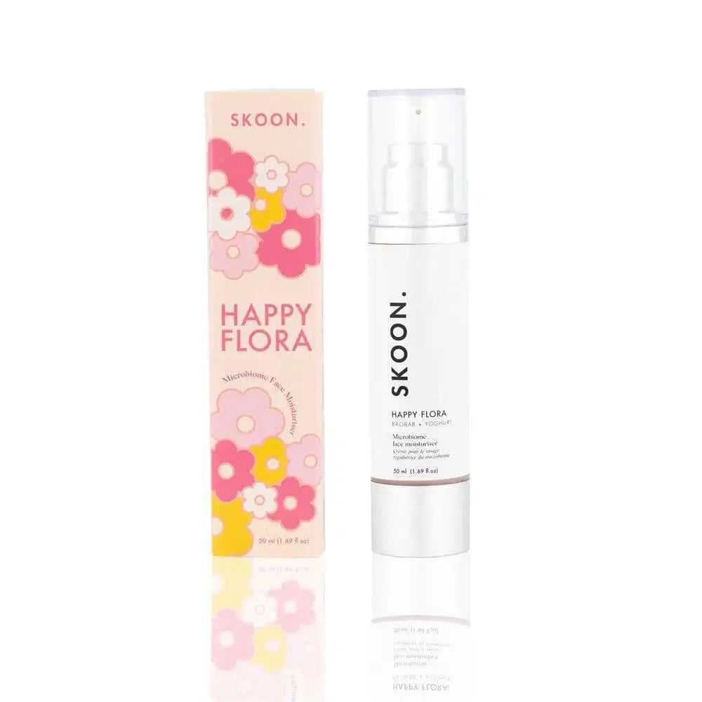 SKOON Happy Flora Microbiome Face Moisturiser: Hydrating & Balancing Skincare. View product details & shop online.