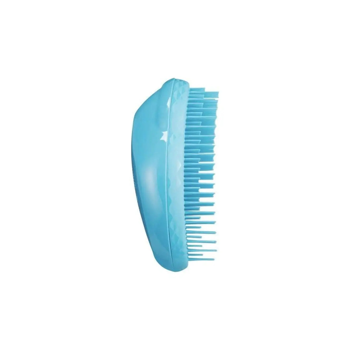 Tangle Teezer’s blue brush with flexible bristles for curly hair detangling