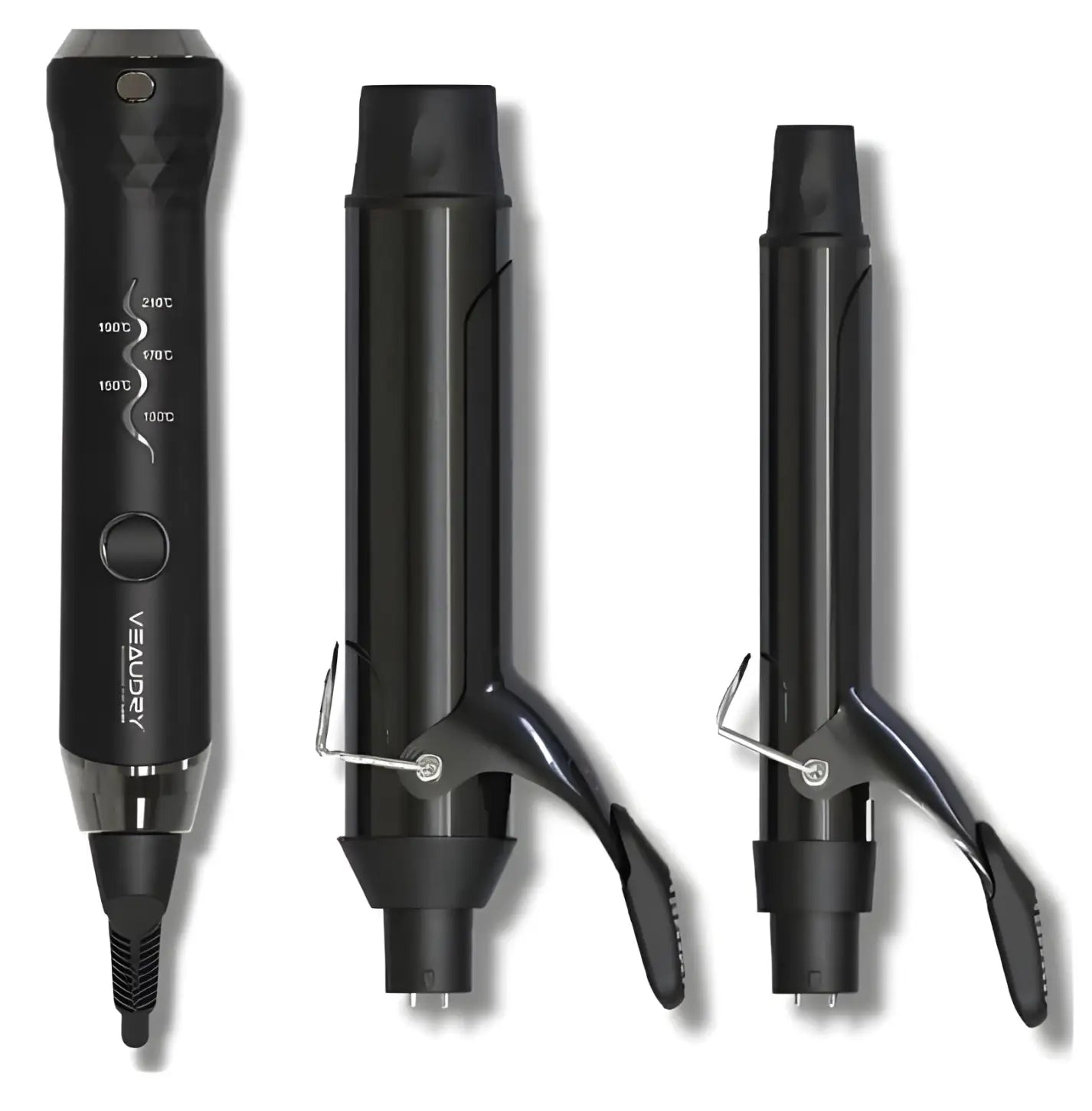 Veaudry MyCurl Curling Iron Duo: Interchangeable Ceramic Curling Wand for Defined Curls & Waves. Professional Hair Styling.