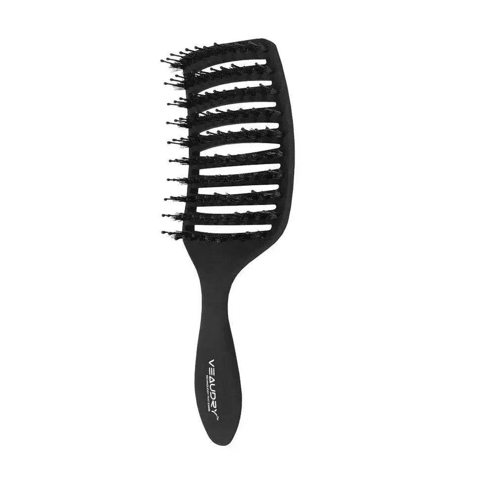 VEAUDRY MYDETANGLER PRO BLACK Hairbrush: Detangling Brush for Smooth, Healthy Hair - Ergonomic Design, Gentle on Scalp