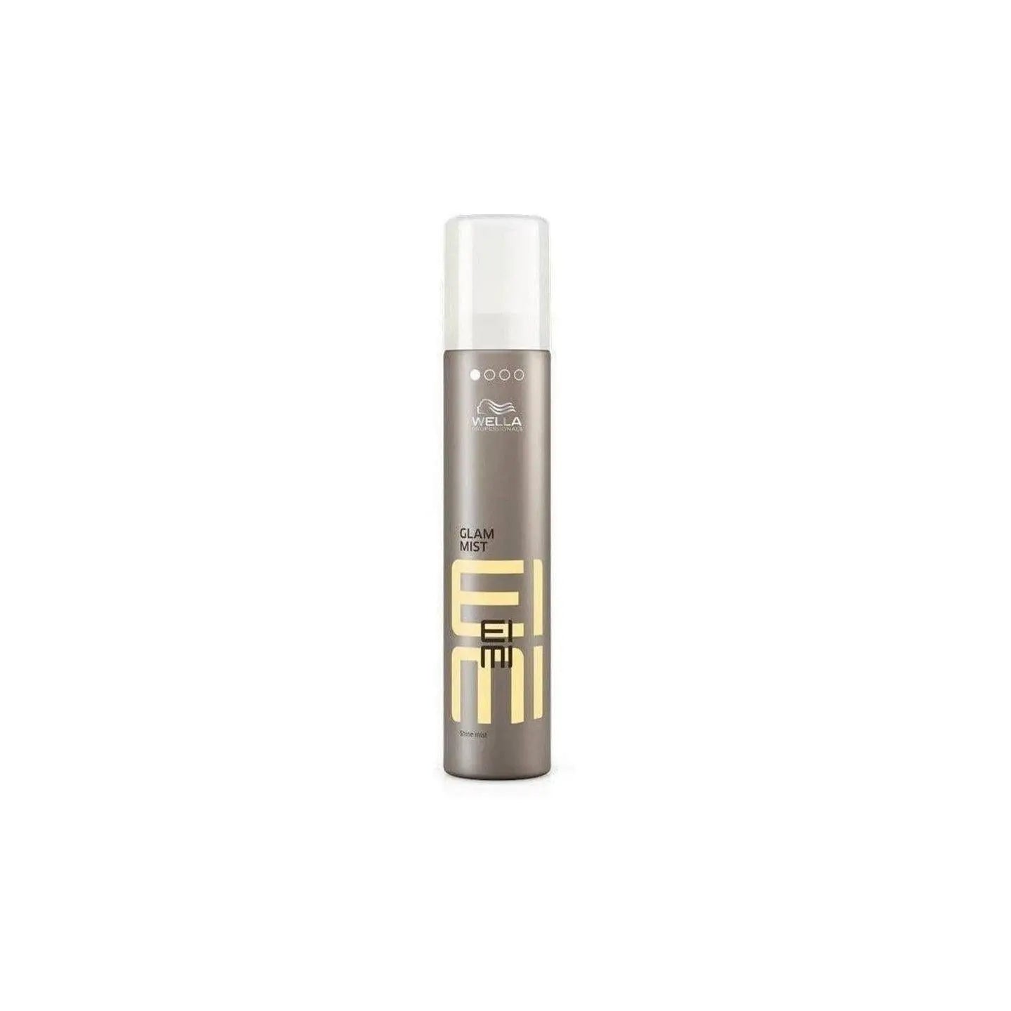 Wella Professionals EIMI Glam Mist Shine Spray 200ml in a metallic gray aerosol spray can