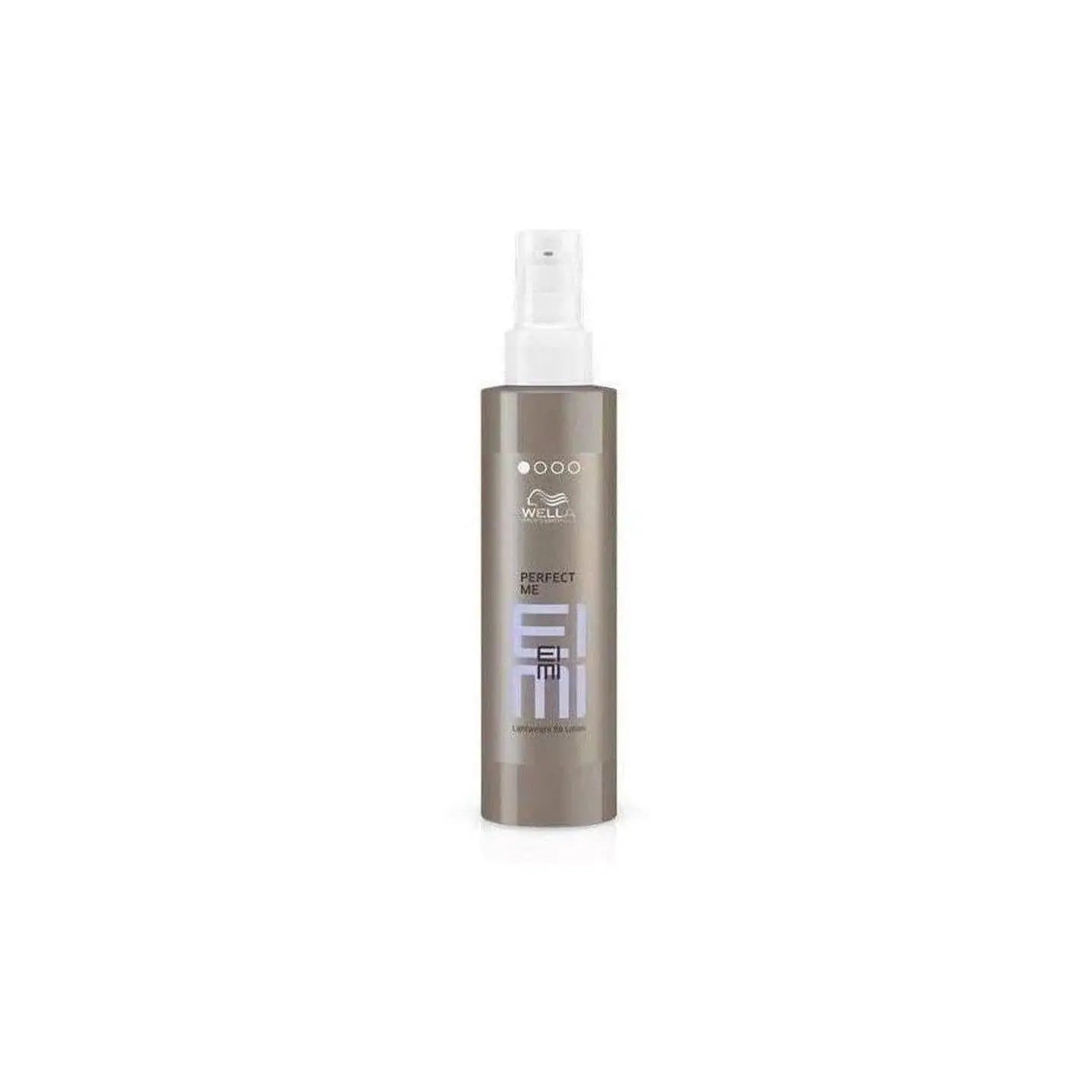 Wella Professionals Eimi Perfect Me thermal lotion with gray-brown container and white nozzle - partnershairdesign