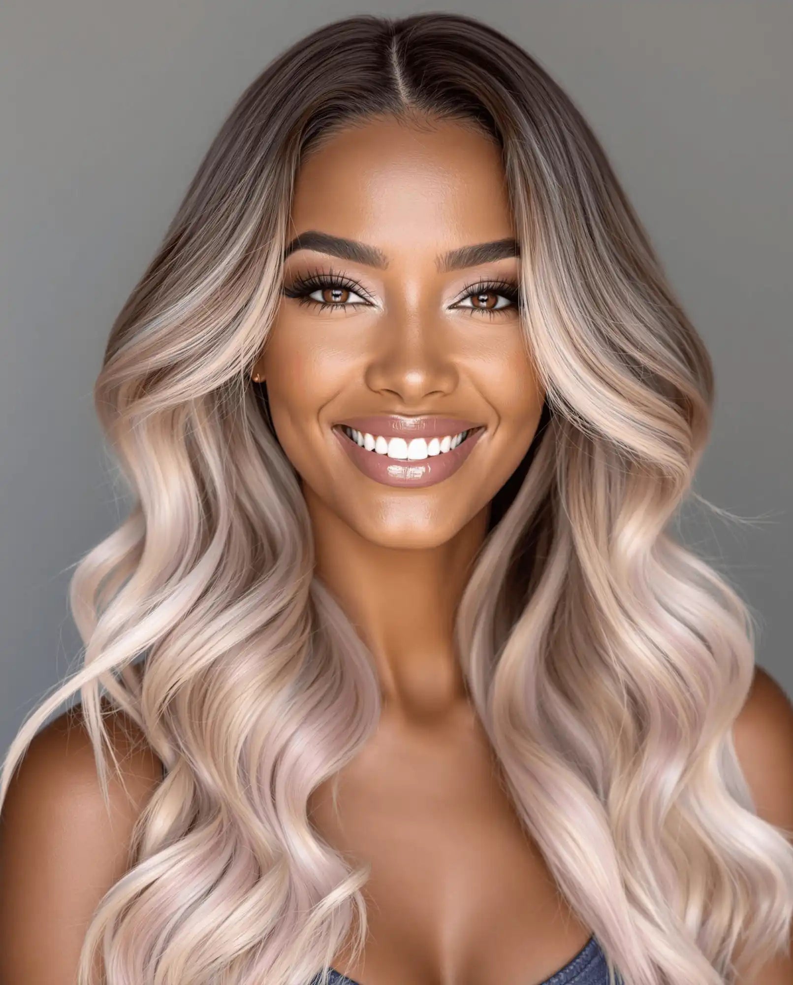 Smiling woman with wavy blonde hair.