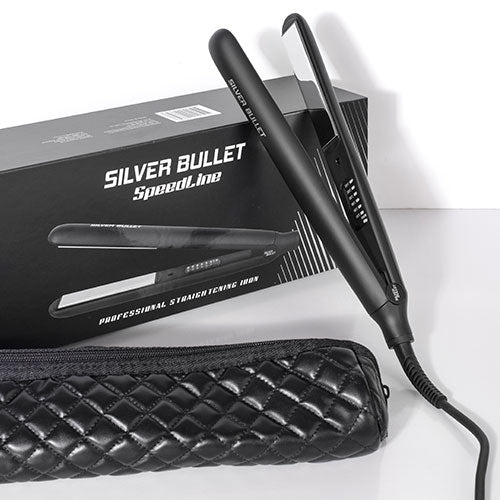 Hair straightener and quilted case from Silver Bullet hair styling tools for salon-quality results