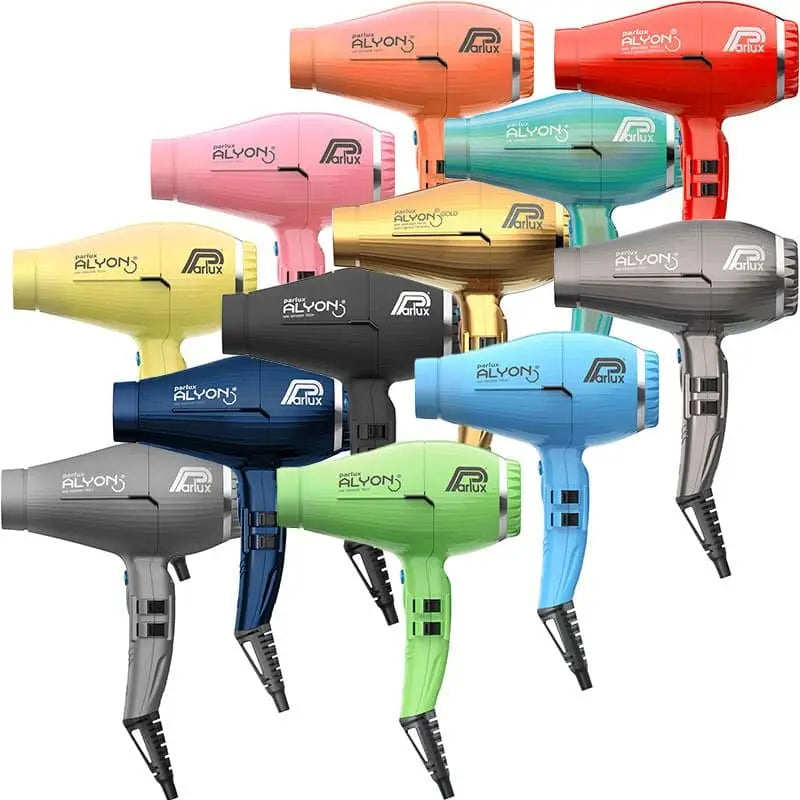 Collection of vibrant hair dryers in pastel and bright shades for stylish styling.