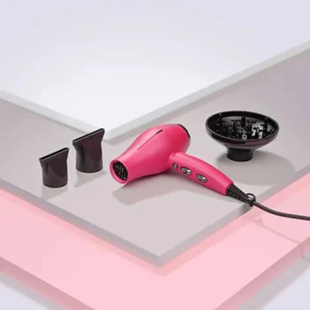 Pink hair dryer with attachments ideal for at-home hair care and professional results