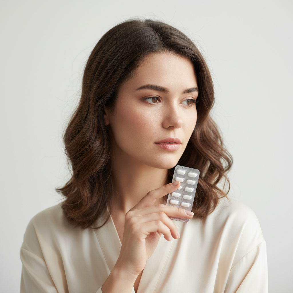Woman experiencing hair thinning caused by hormonal contraception and the pill in South Africa