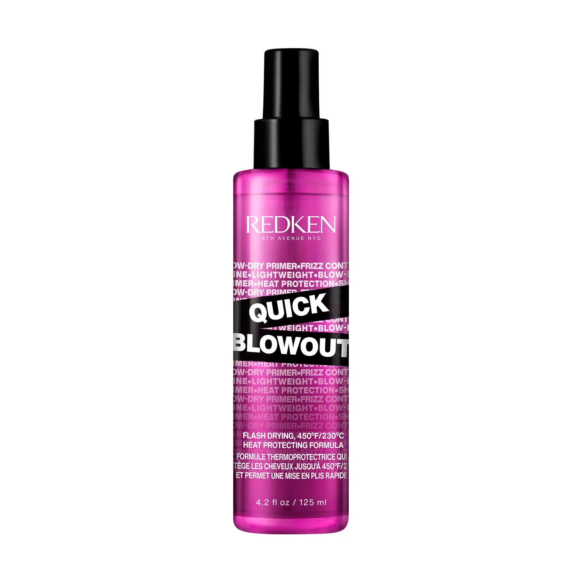 Pink bottle of Redken Quick Blowout for effective hair care and managing thinning hair