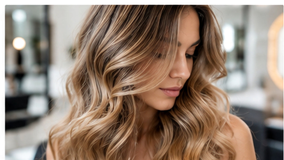 Soft glossy waves with a smooth salon finish, illustrating frizz control and shine.