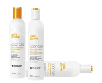Milkshake Colour Care collection of Milkshake color care hair products in vibrant packaging