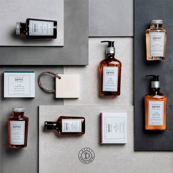 Depot mens styling tools collection showcasing grooming and hair styling products.