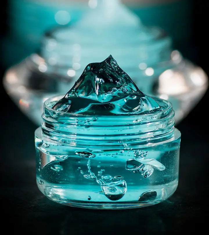 Glass jar with turquoise liquid and peak formation in Gel collection, Matrix Total Results.