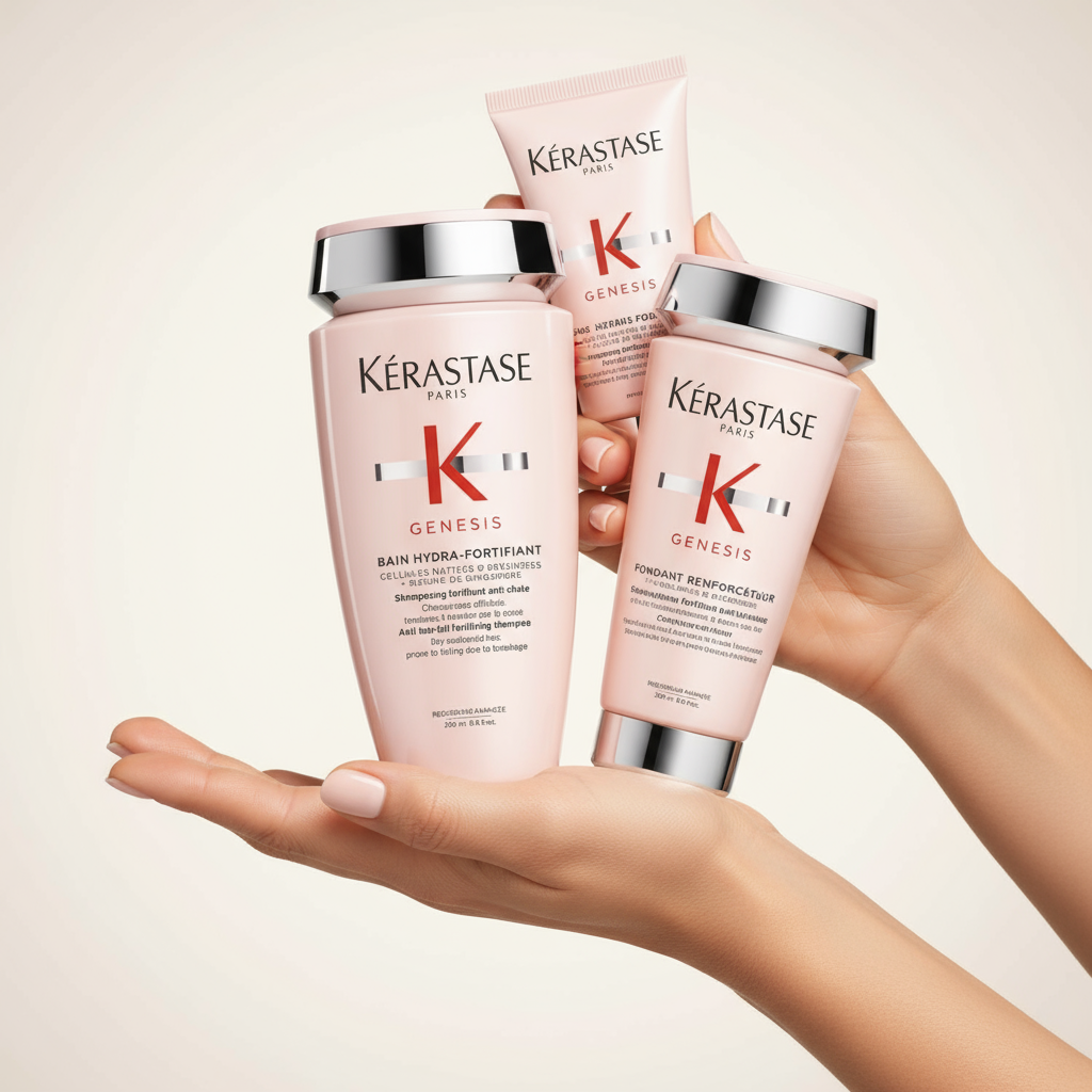 Kérastase Genesis collection - fortifying shampoo, conditioner and treatments for fragile hair prone to breakage and hair fall