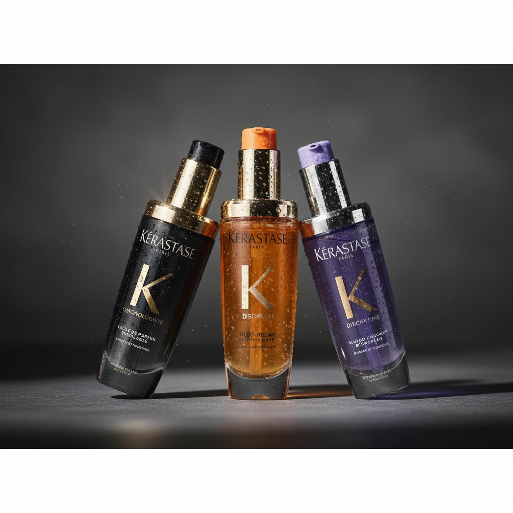 Kérastase products collection - complete range of professional hair care including shampoos, conditioners, treatments and oils
