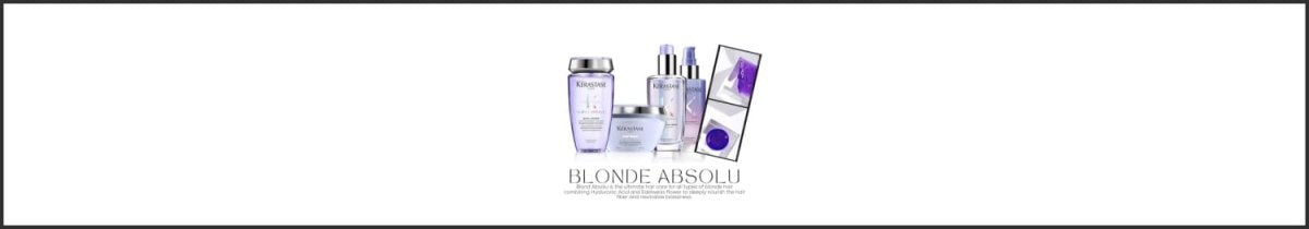 A variety of Kerastase Blonde Absolu hair care products for blonde hair.