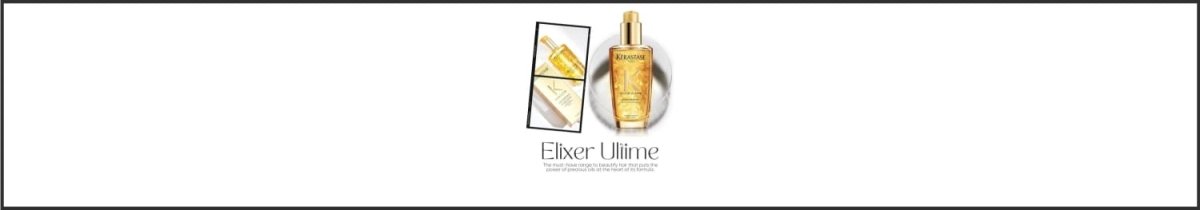 Golden Kerastase Elixir Ultime hair oil product from the Elixer Ultime collection.