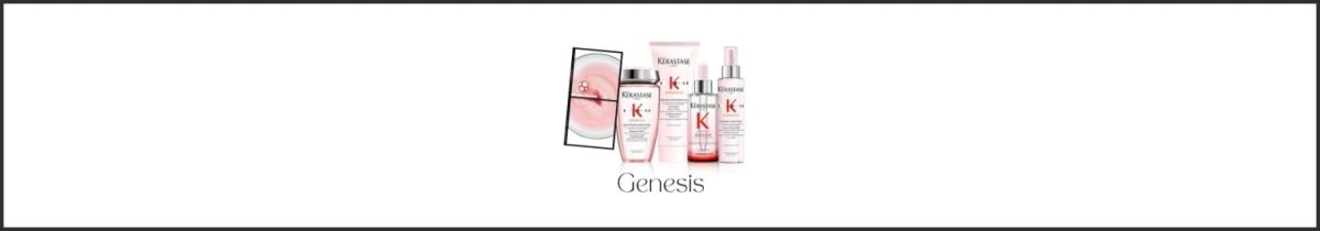 Collection of Kerastase Genesis skincare products, including conditioner.