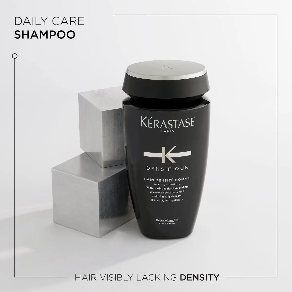 Black shampoo bottle from Densifique Kerastase Hair Care for Thinning Hair collection