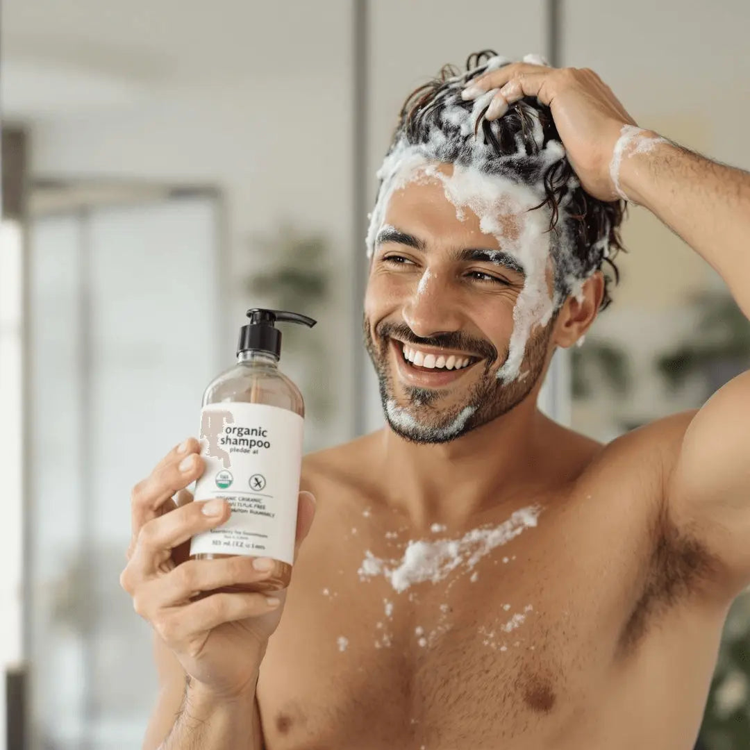 Clear Shampoo Bottle with Pump in Men’s Shampoo Collection