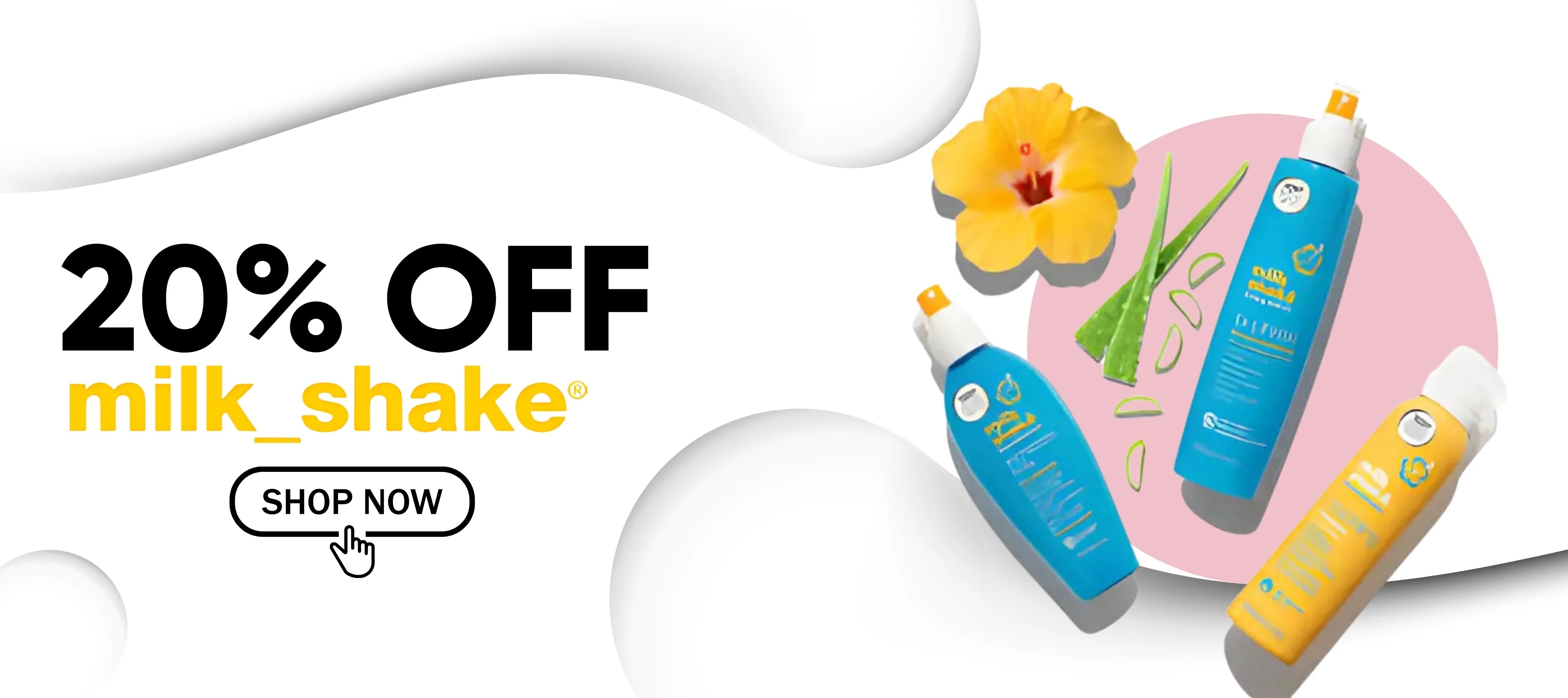 Hair care gift set with Milk_shake products in a festive candy cane print bag for Milkshake 20% off collection
