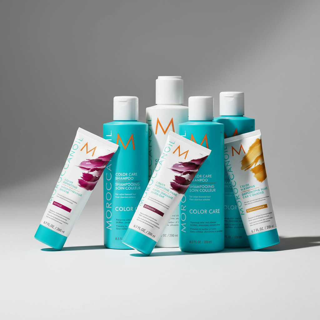 Moroccanoil Color Care collection with color-safe shampoo and conditioner for color-treated hair