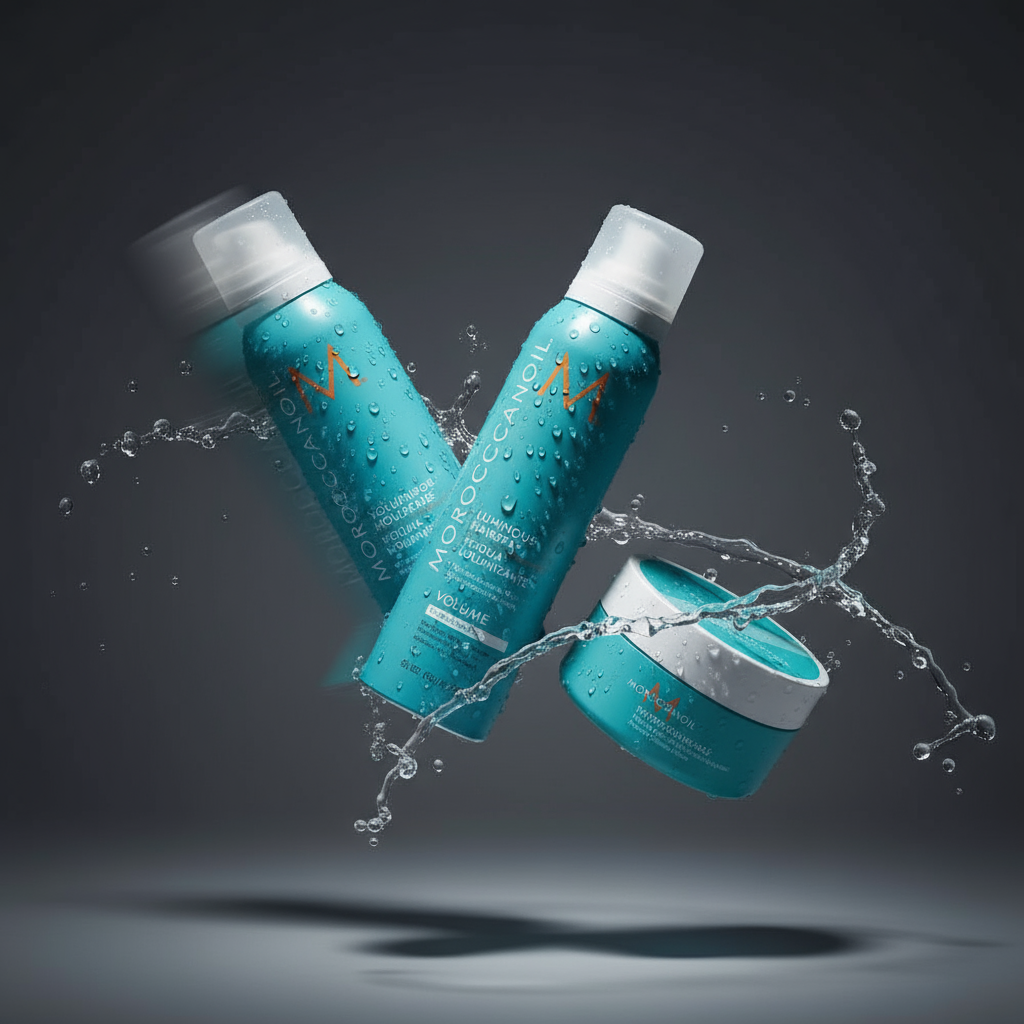 Moroccanoil styling products - Volumizing Mousse, Luminous Hairspray, Texture Clay with argan oil