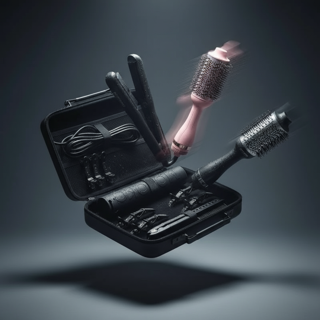 Moyoko professional hair tools including Pro Glider straightening brush and Magnitude Blowbrush - salon-quality styling tools for all hair types