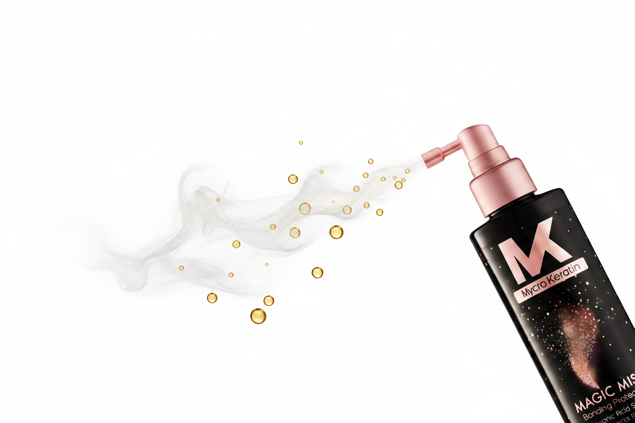 Heat protection spray hair collection featuring Mycro Keratin Magic Mist, Milk Shake Incredible Milk, and Kérastase Nectar Thermique - professional hair spray for heat protection up to 230°C at Partners Hair South Africa