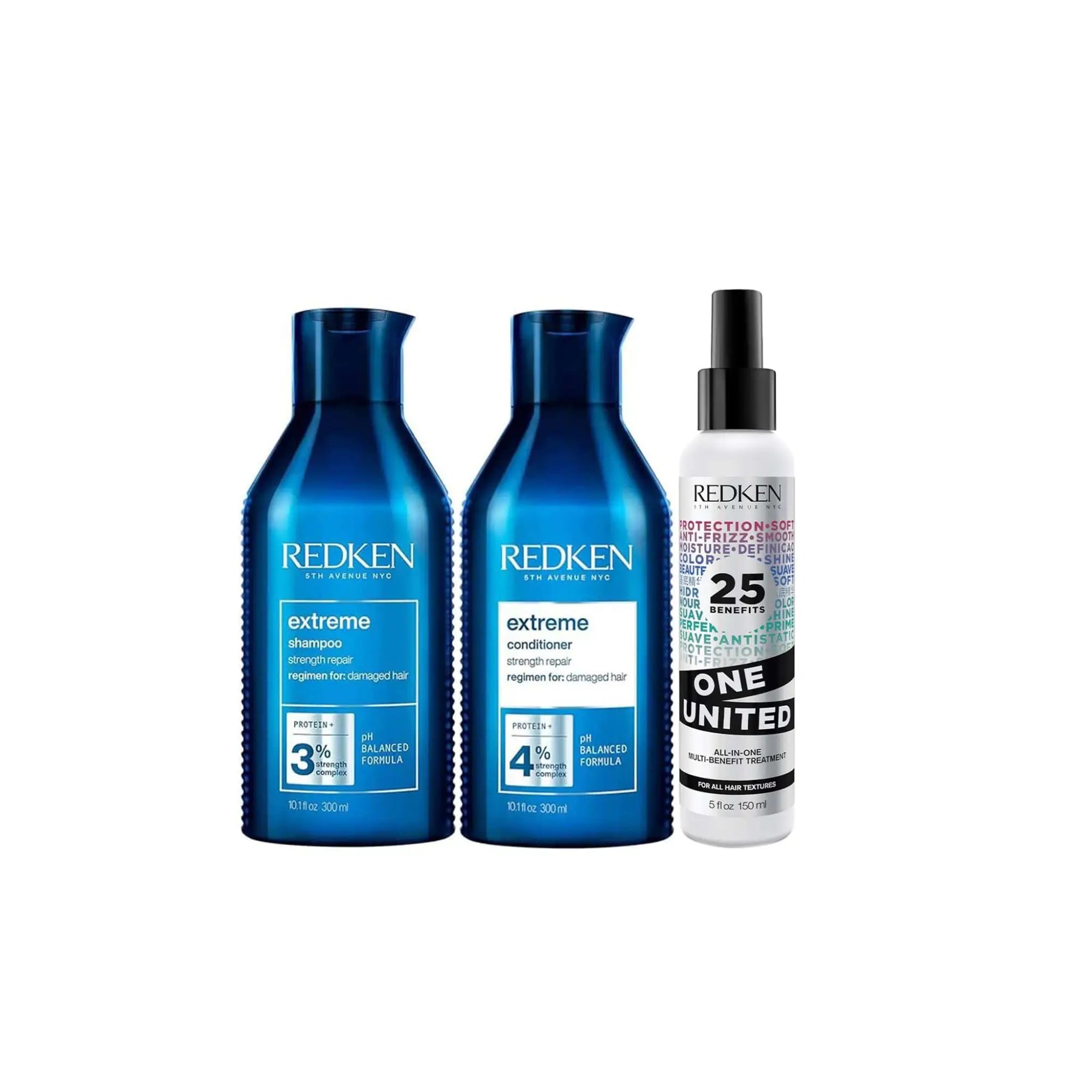 Redken Bundles with shampoo, conditioner, and spray treatment; perfect for acidic bonding concentrate.