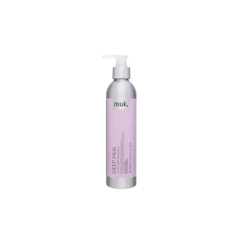 Silver shampoo bottle with pump from Deep Muk For Healthy And Nourished Hair Products collection
