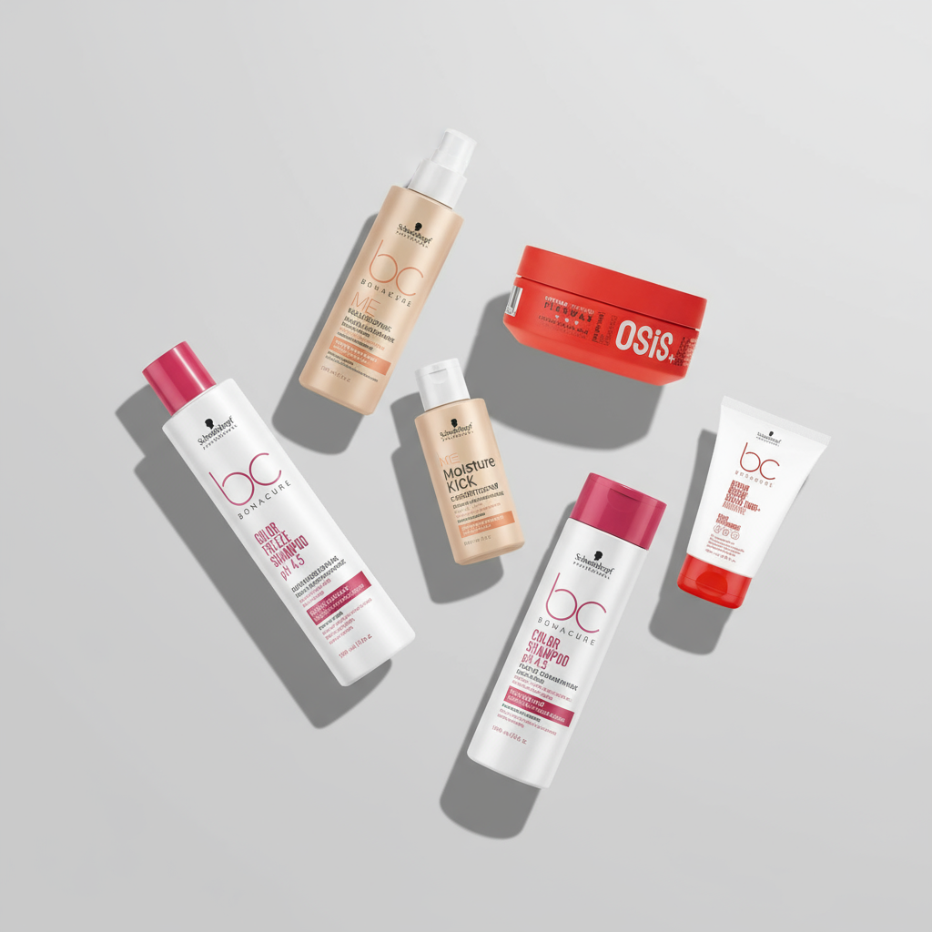 Schwarzkopf professional hair care products including shampoos, conditioners, treatments and styling products