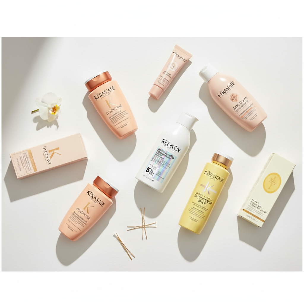 Professional salon products retail box packaging - Kérastase, Moroccanoil, Redken authentic boxed hair care South Africa