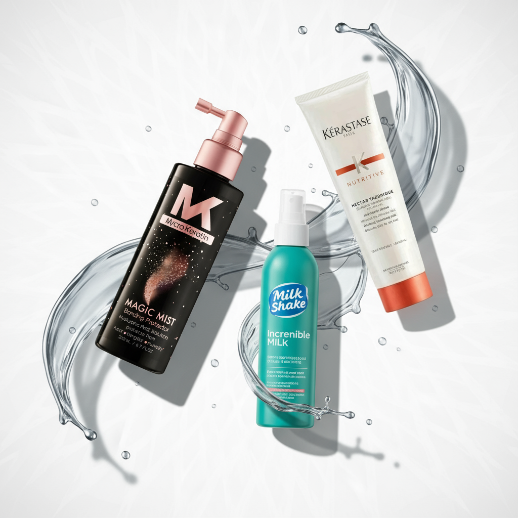 Heat protection spray collection - Moroccanoil, Kevin Murphy, ghd thermal protectant sprays for hair styling