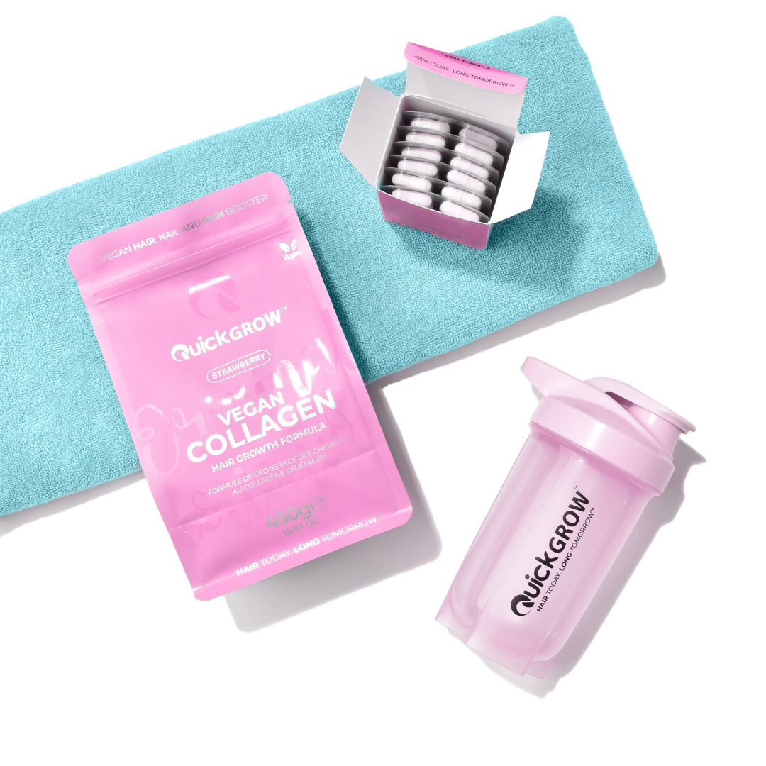 Quick Grow products styled with a towel and shaker in the Original Family Combo gallery