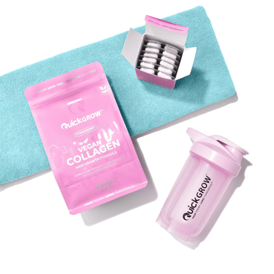 Quick Grow products styled with a towel and shaker in the Original Family Combo gallery