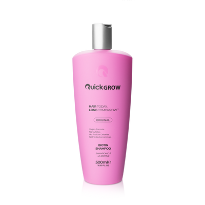 Quick Grow Sulphate-Free Biotin Shampoo 500ml official product packaging, front view