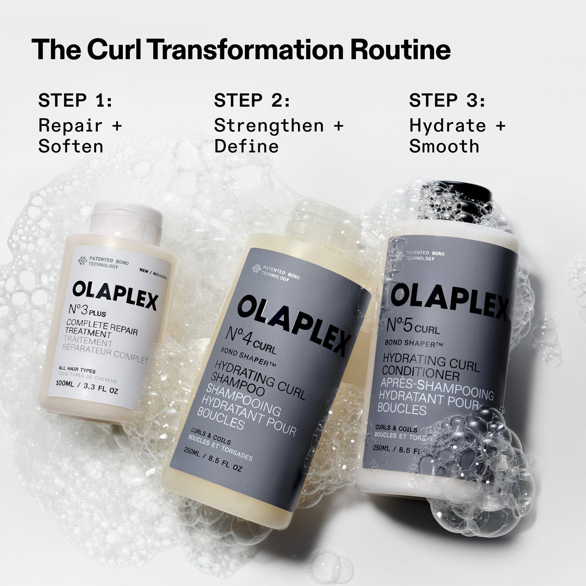 Olaplex curl routine with No.5 Bond Shaper Hydrating Curl Conditioner