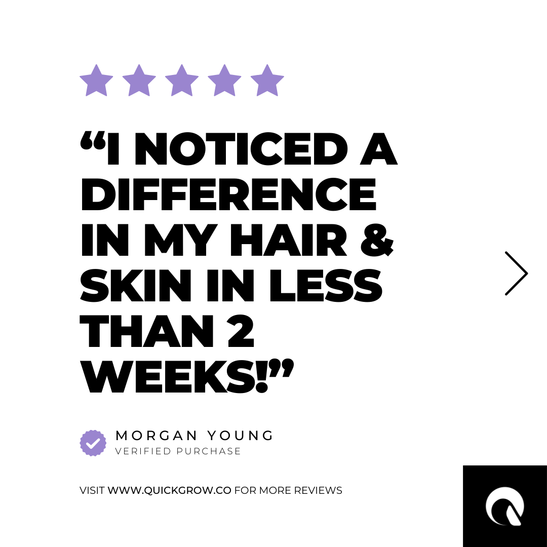 Customer review graphic for Quick Grow Chocolate Vegan Collagen 450g