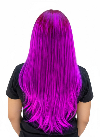 Ruby Wigs | Mia Long Sleek Purple Synthetic Wig With Long Fringe
