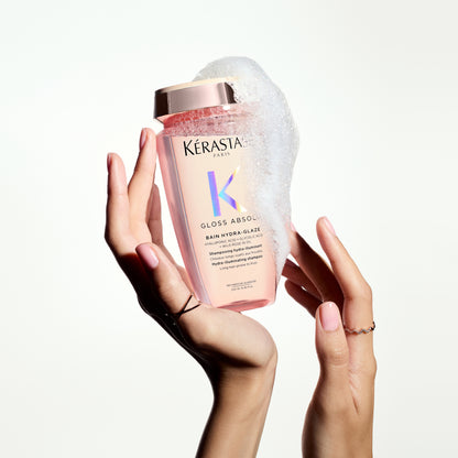 Kerastase Gloss Absolu Shampoo: Anti-Frizz Shine Boost for Long Hair. Luxury haircare for smooth, glossy results!