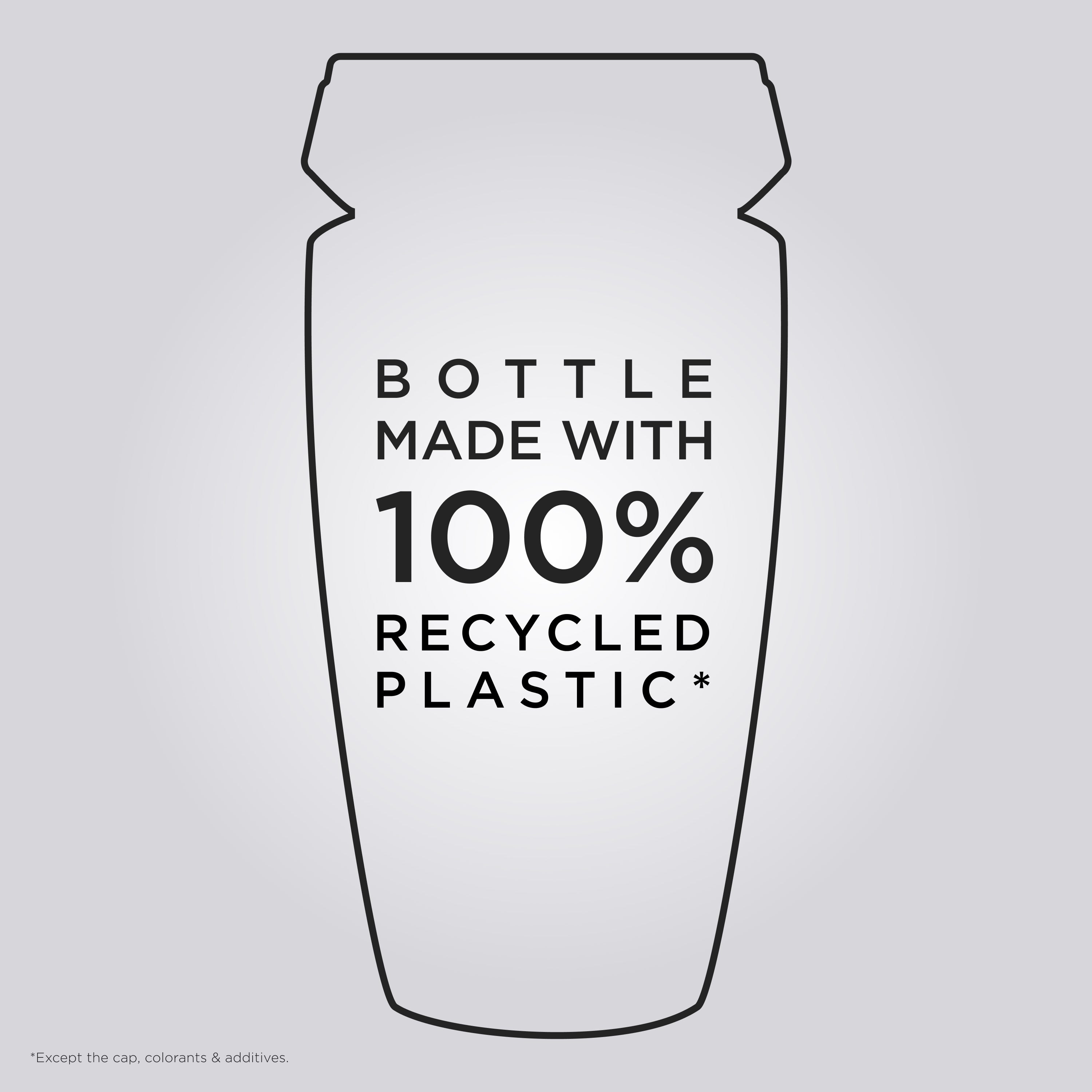 Recycled Plastic Bottle: Hair Product with Sustainable Packaging. 100% Recycled Material.