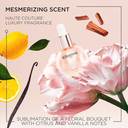 Kérastase Glaze Drops Hair Oil: Luxury anti-frizz serum with citrus & vanilla scent for shiny, healthy hair. Shop now!