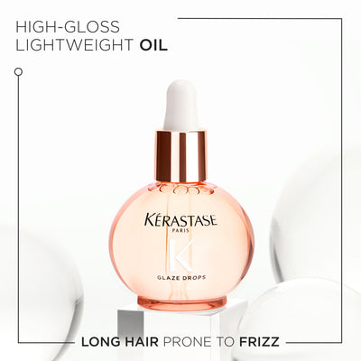 Kerastase Gloss Absolu Glaze Drops: Anti-Frizz Hair Oil for Long Hair. Adds shine and smoothness to prone-to-frizz hair.