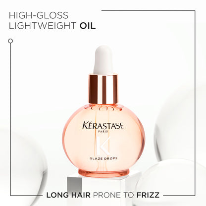 Kerastase Gloss Absolu Glaze Drops: Anti-Frizz Hair Oil for Long Hair. Adds shine and smoothness to prone-to-frizz hair.