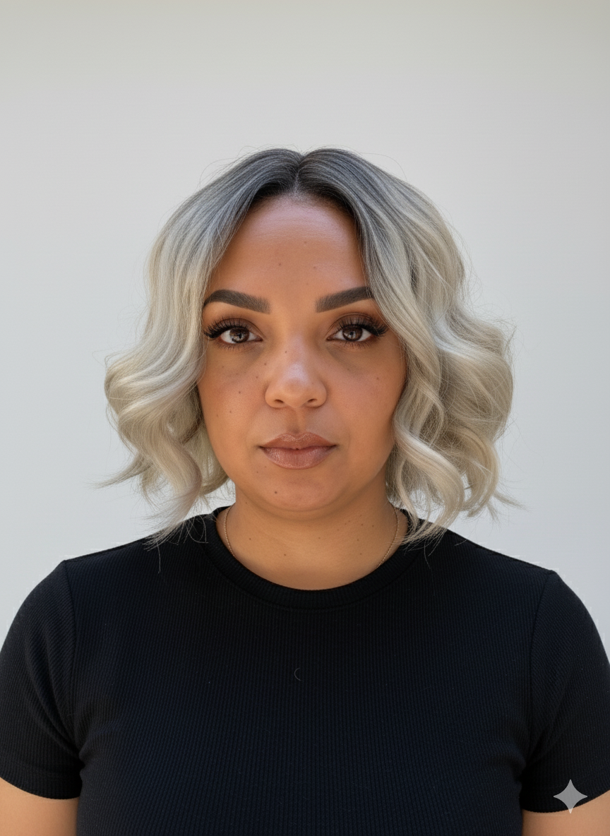 Ruby Platinum Blonde Bob Wig - Short Wavy Synthetic Hair