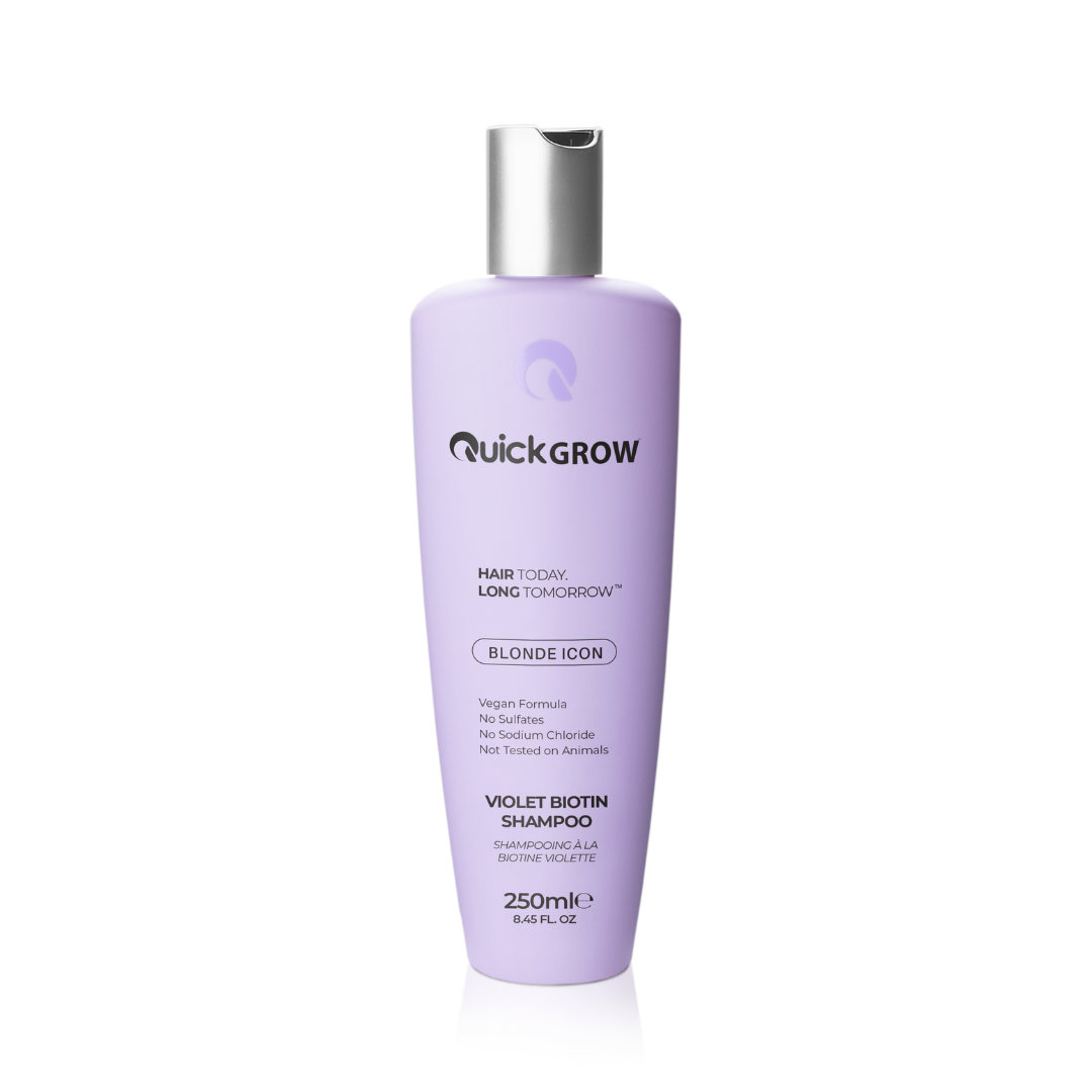 Quick Grow Blonde Icon Violet Shampoo 250ml official product packaging, front view