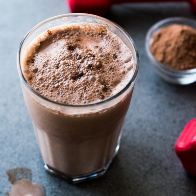 Prepared serving of Quick Grow Chocolate Vegan Collagen 450g