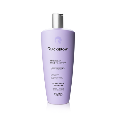 Quick Grow Blonde Icon Sulphate-Free Violet Shampoo 500ml official product packaging, front view